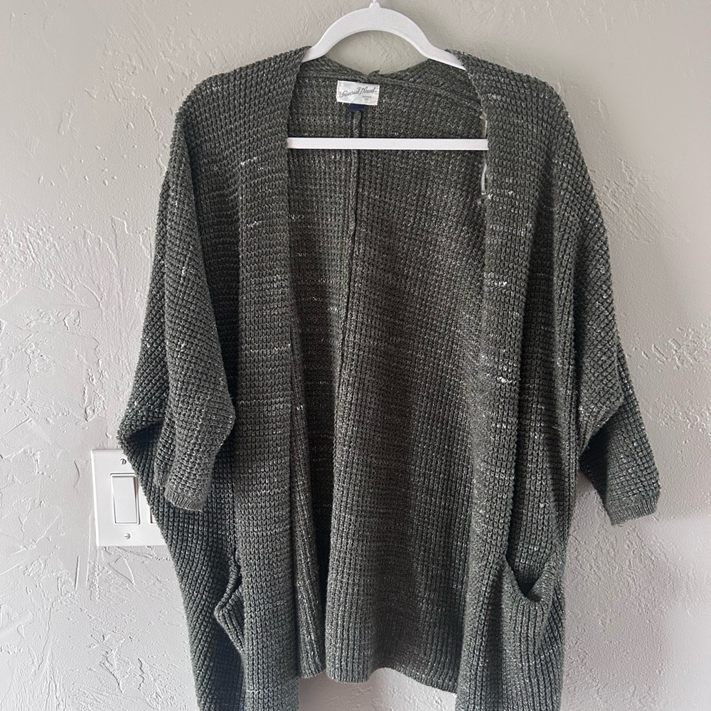 Women's Olive Green Sweater Cardigan